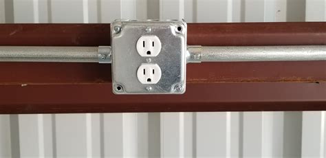 how to attatch outlet box to steel floor post|garage steel post outlets.